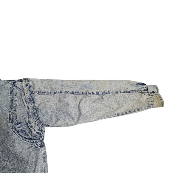 Vintage Van Cort Denim Jacket M Acid Wash Distressed Stained Thrashed Bomber - Picture 12 of 16